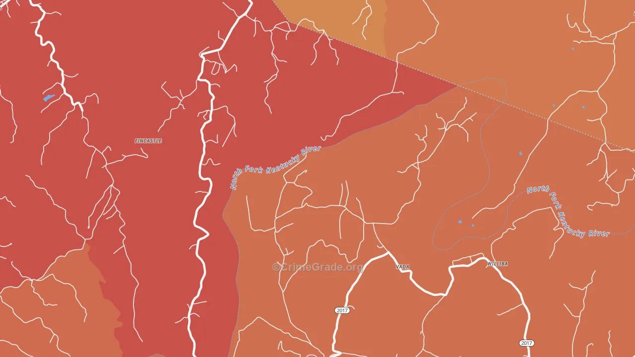 Vada, KY Map of Vandalism Rates