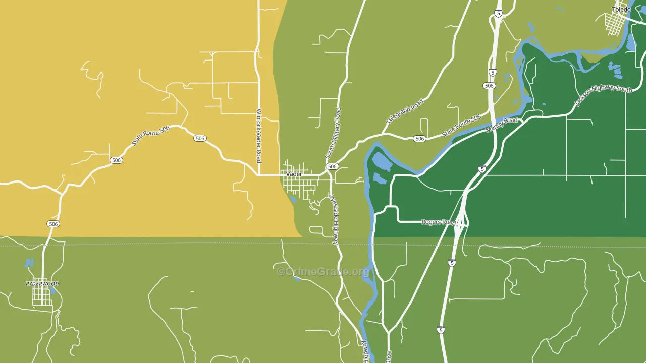 Vader, WA Map of Vandalism Rates
