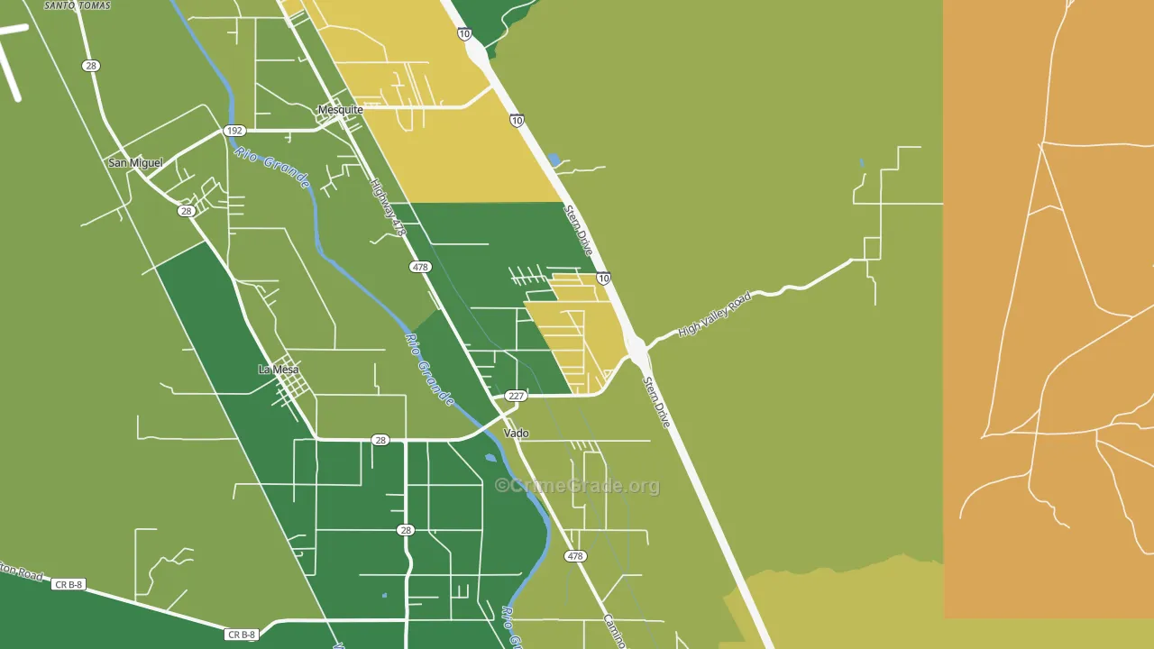 Vado, NM Map of Vandalism Rates