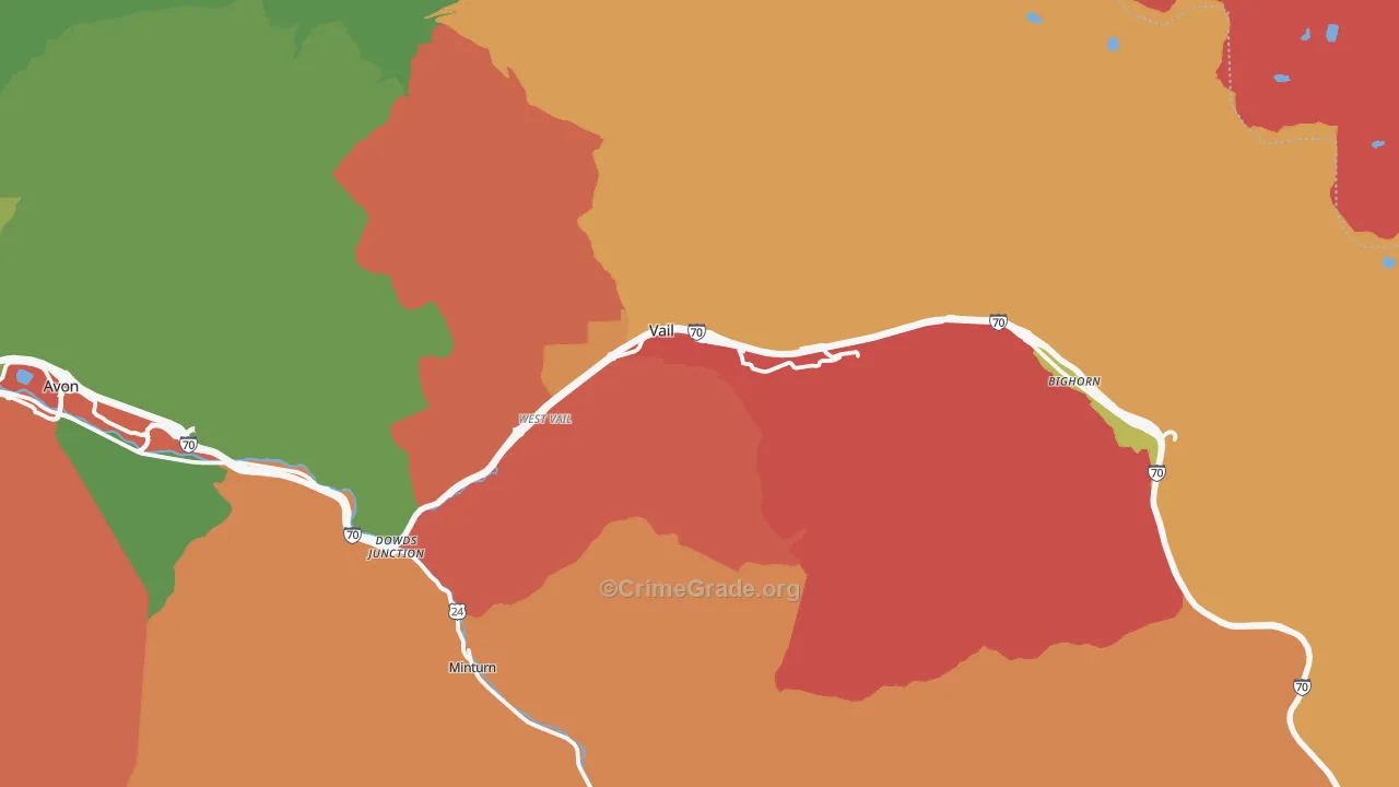 Vail, CO Map of Vandalism Rates