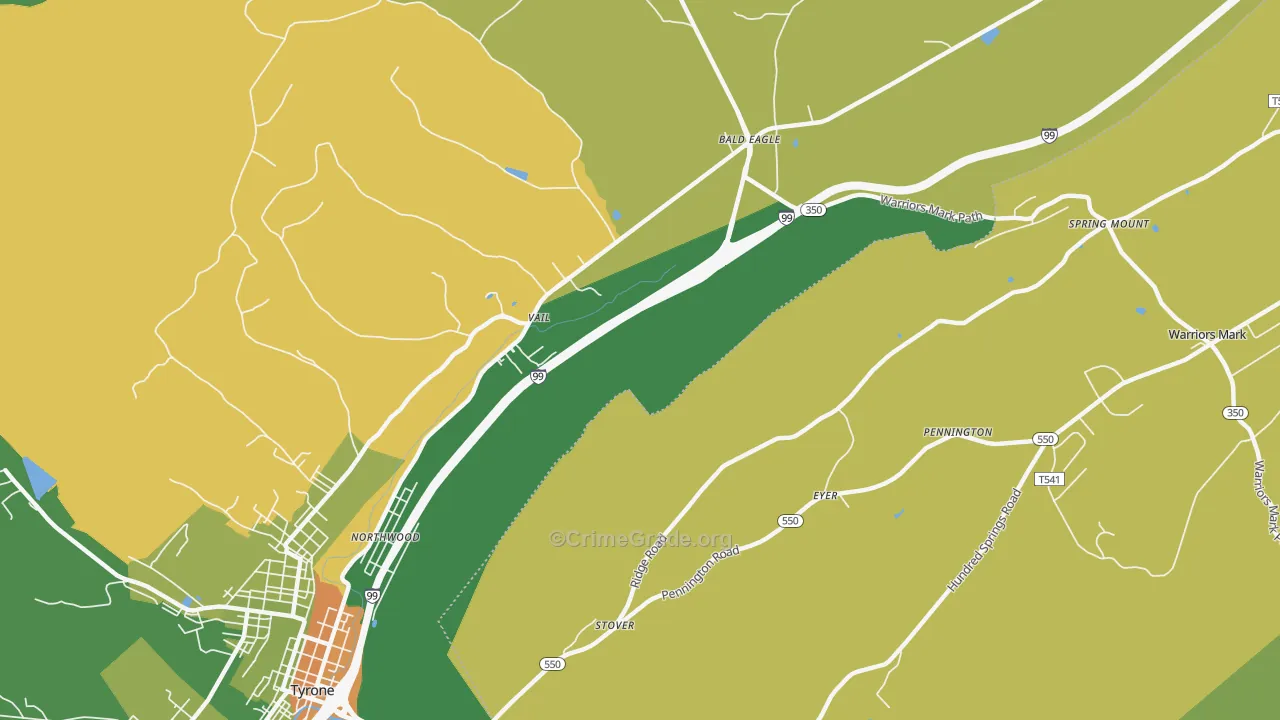 Vail, PA Map of Vandalism Rates