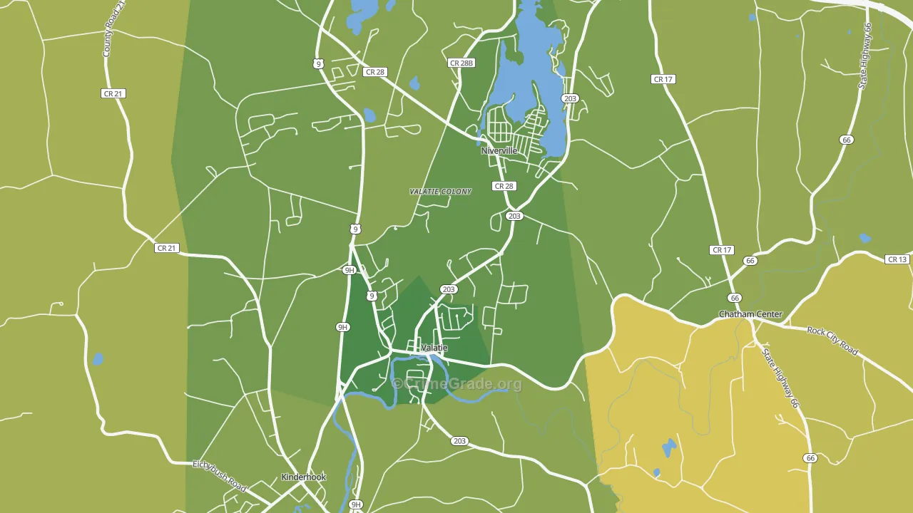 Valatie, NY Map of Vandalism Rates