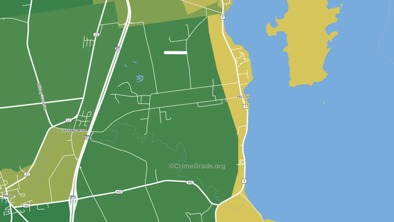 Valcour, NY Map of Vandalism Rates