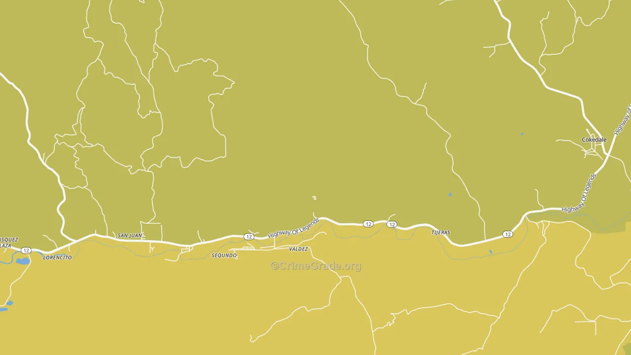 Valdez, CO Map of Vandalism Rates