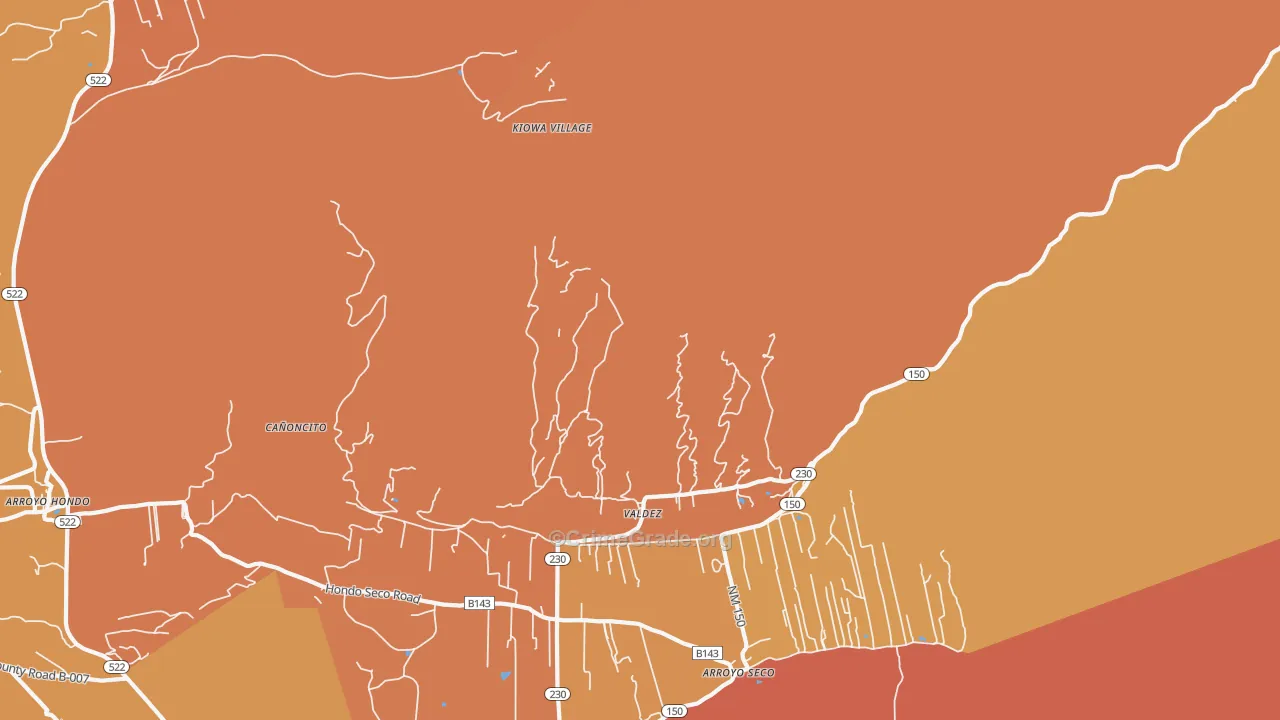 Valdez, NM Map of Vandalism Rates