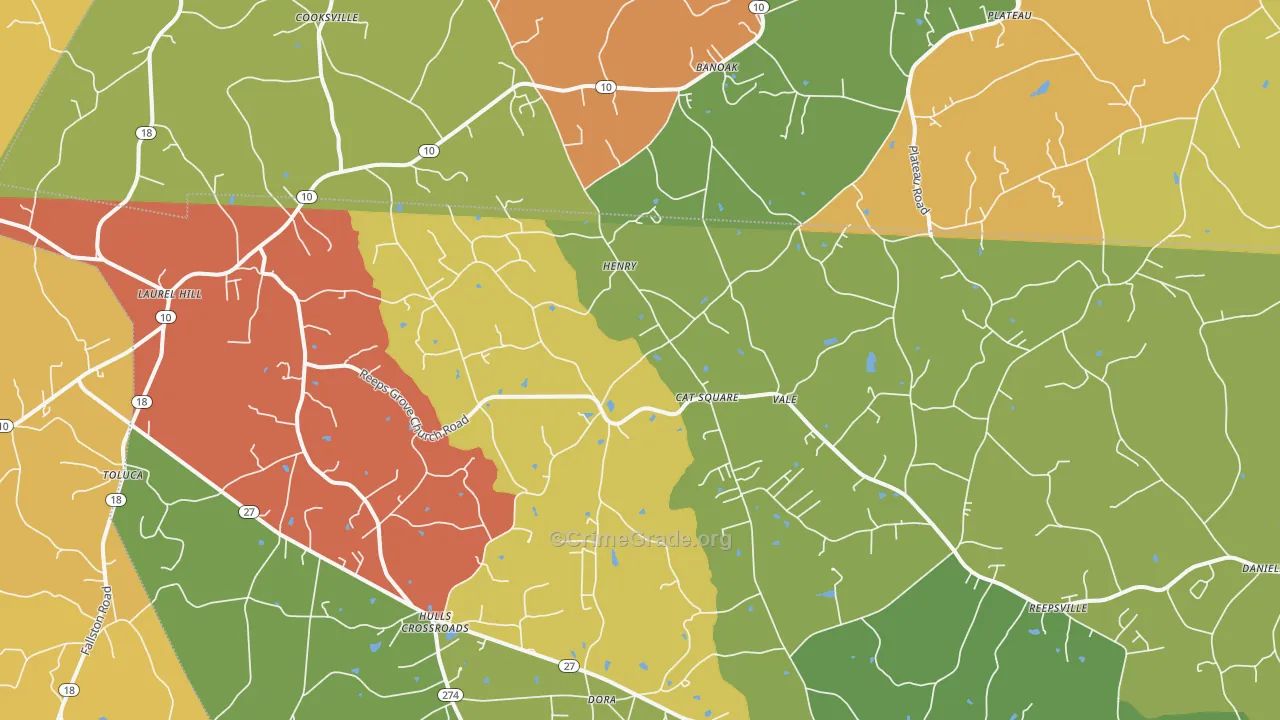 Vale, NC Map of Vandalism Rates