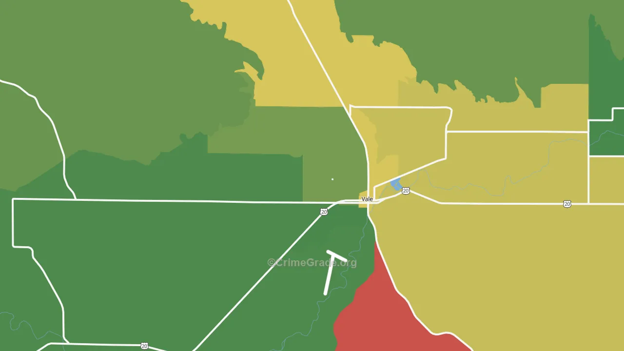 Vale, OR Map of Vandalism Rates