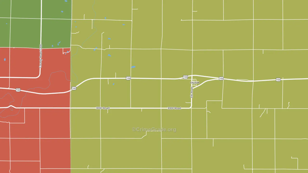 Valeda, KS Map of Vandalism Rates