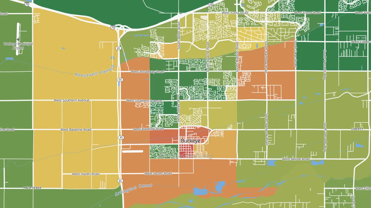 Valencia, Buckeye, AZ Map of Vandalism Rates