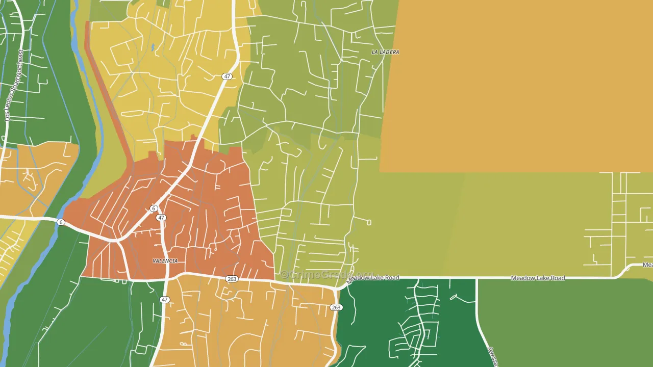 Valencia, NM Map of Vandalism Rates