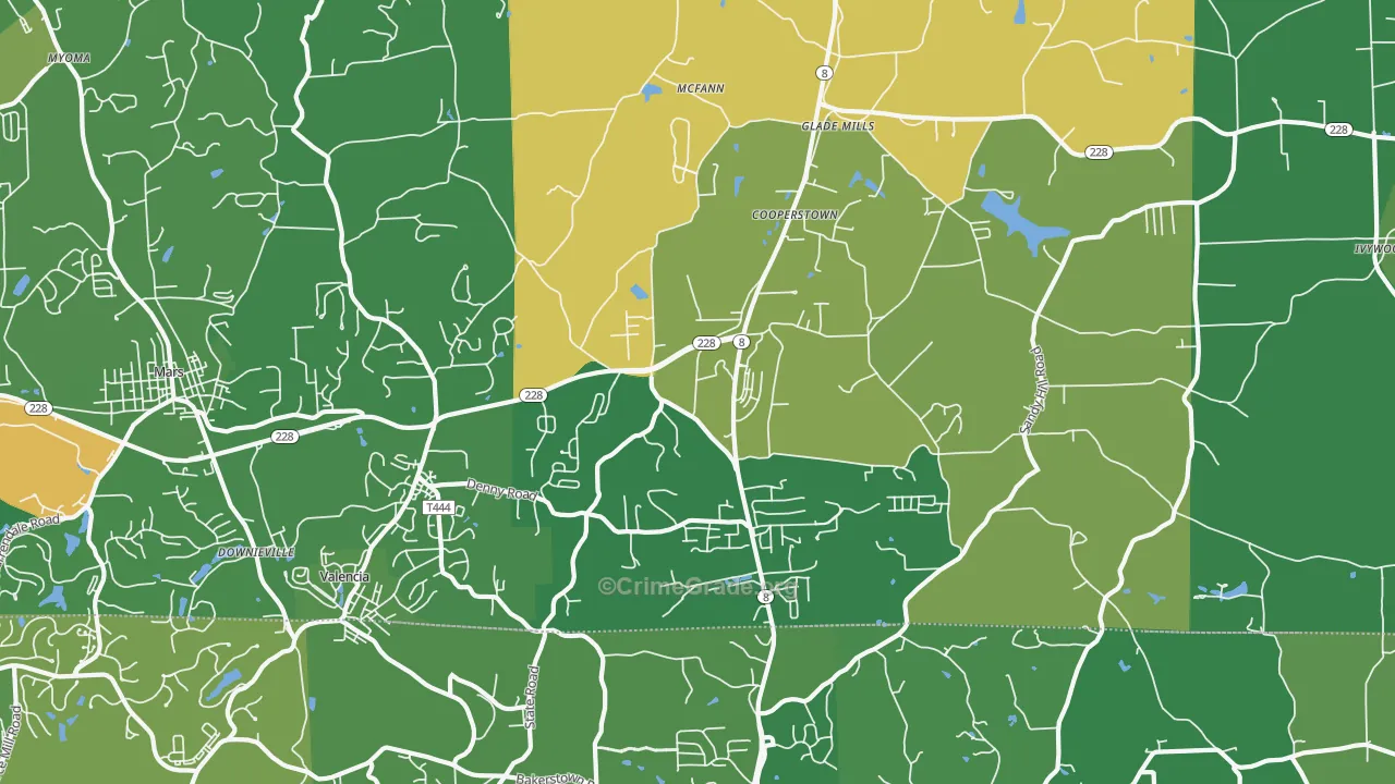 Valencia, PA Map of Vandalism Rates