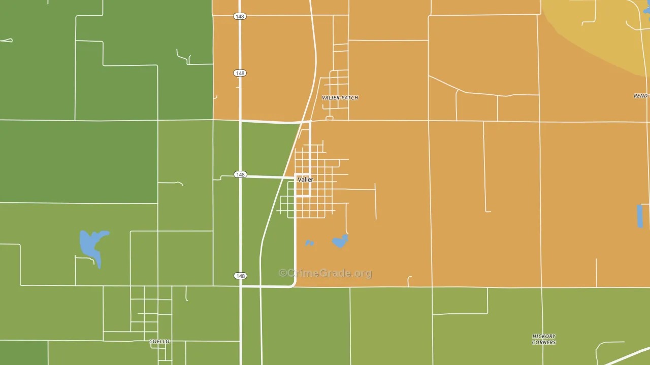 Valier, IL Map of Vandalism Rates