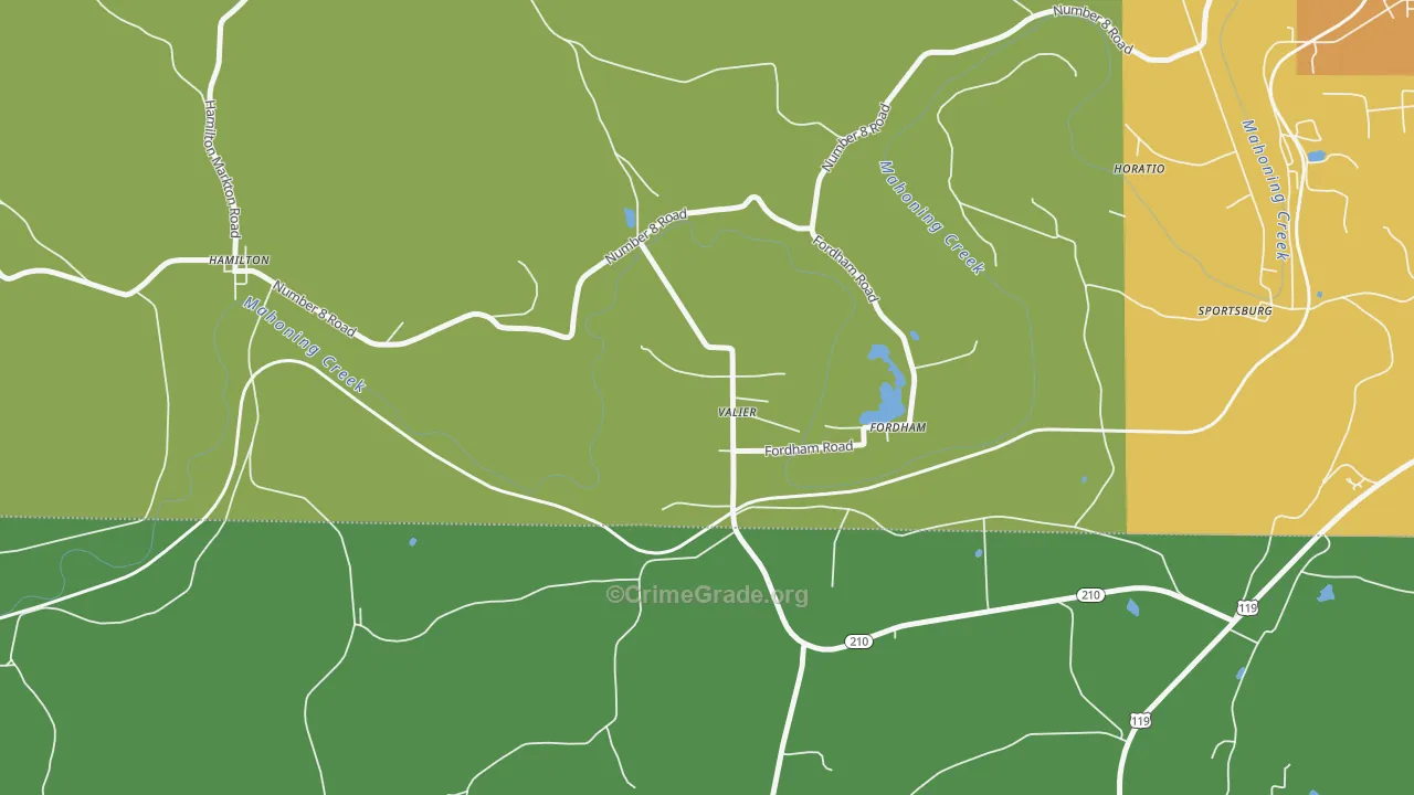 Valier, PA Map of Vandalism Rates