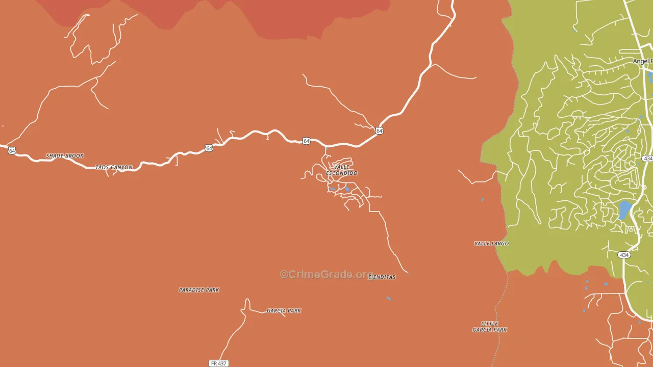 Valle Escondido, NM Map of Vandalism Rates