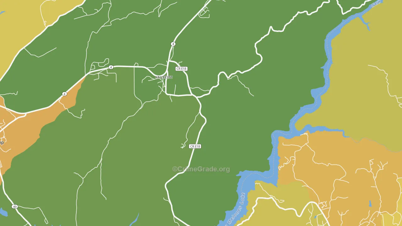 Vallecito, CA Map of Vandalism Rates