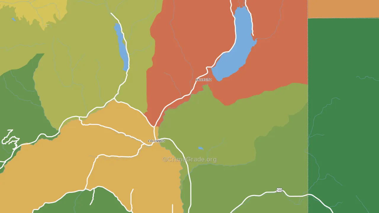 Vallecito, CO Map of Vandalism Rates
