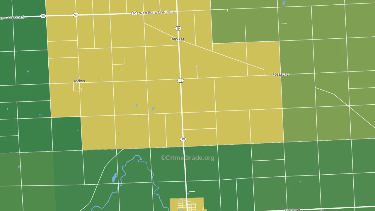 Valley Center, MI Map of Vandalism Rates