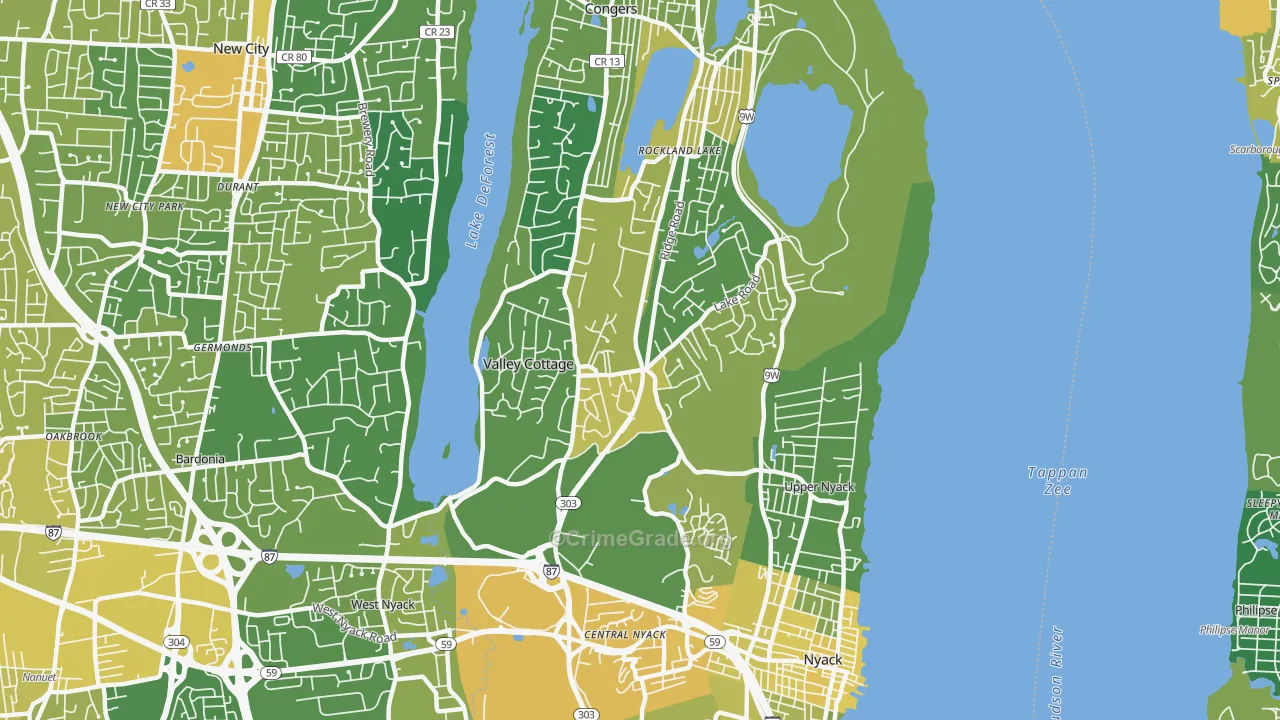 Valley Cottage, NY Map of Vandalism Rates