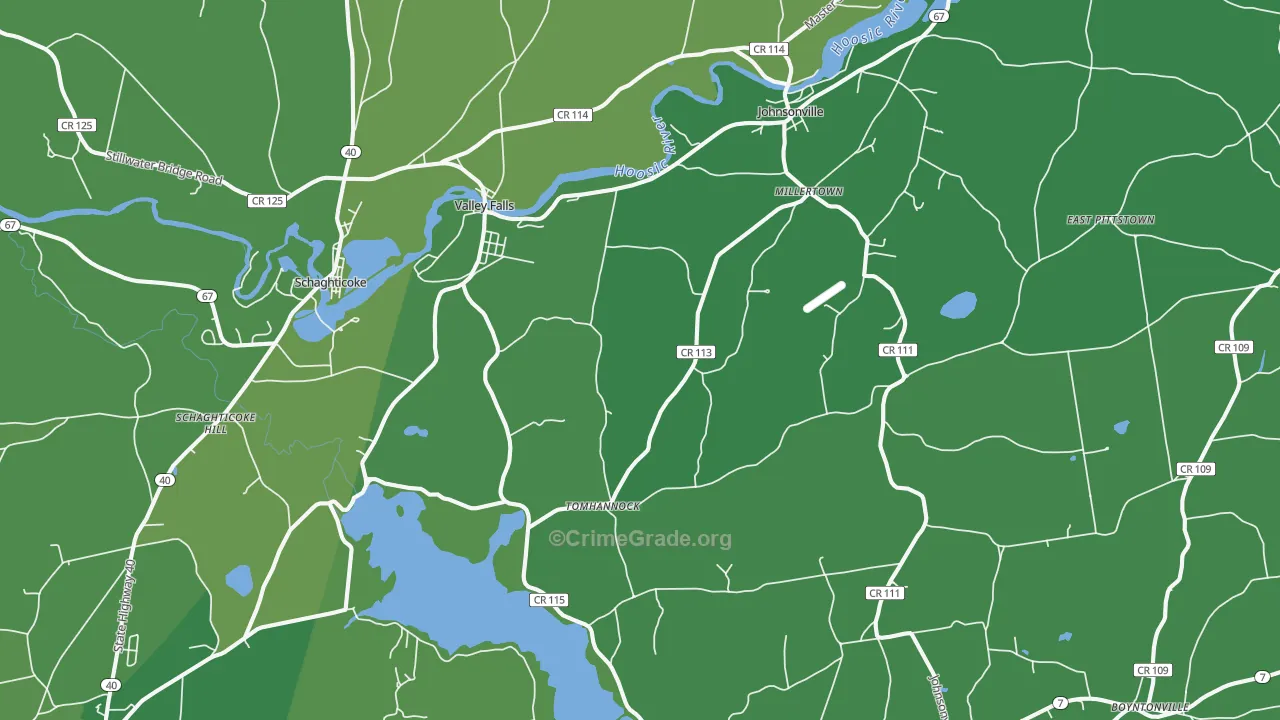 Valley Falls, NY Map of Vandalism Rates