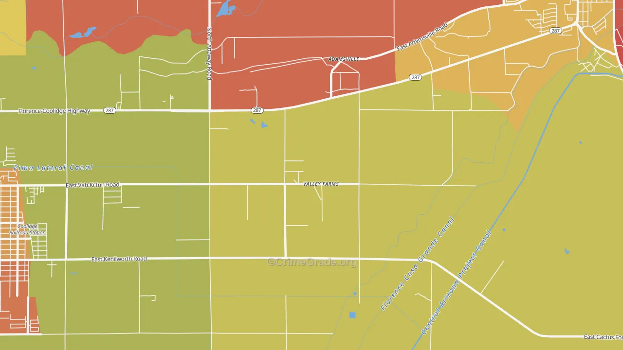 Valley Farms, AZ Map of Vandalism Rates