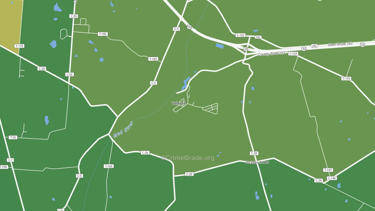 Valley-Hi, OH Map of Vandalism Rates