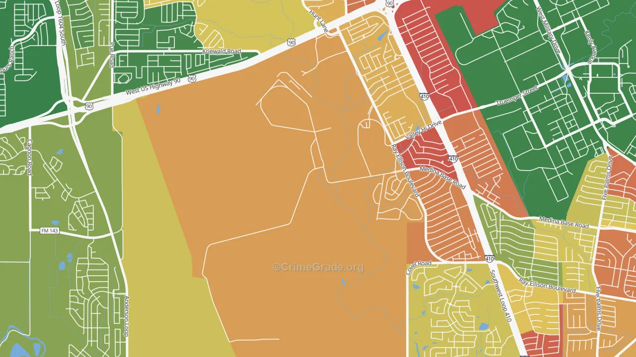 Valley-Hi, TX Map of Vandalism Rates