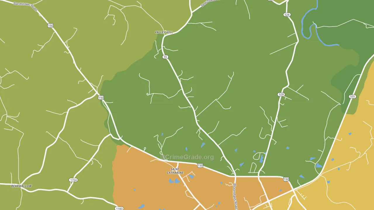 Valley Hill, KY Map of Vandalism Rates