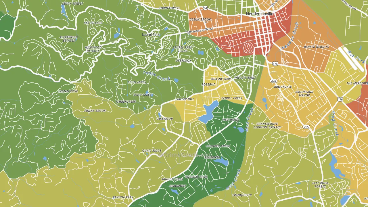 Valley Hill, NC Map of Vandalism Rates