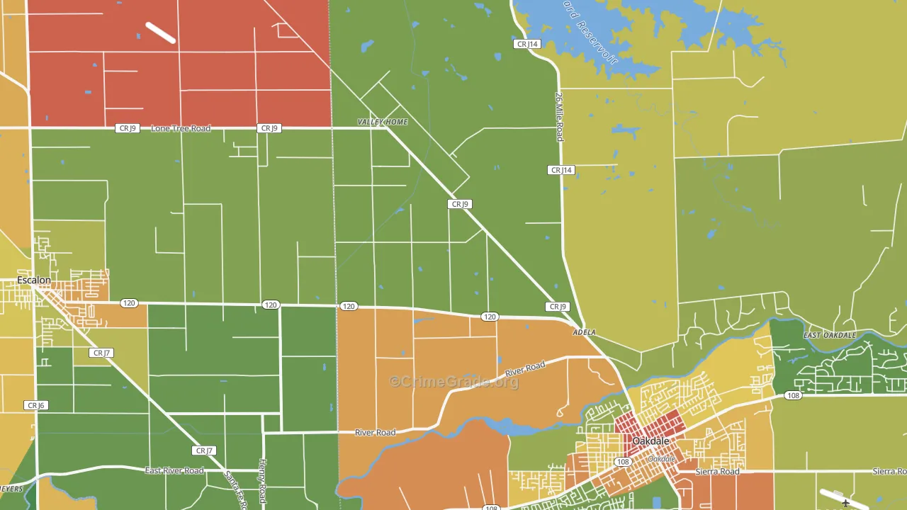 Valley Home, CA Map of Vandalism Rates