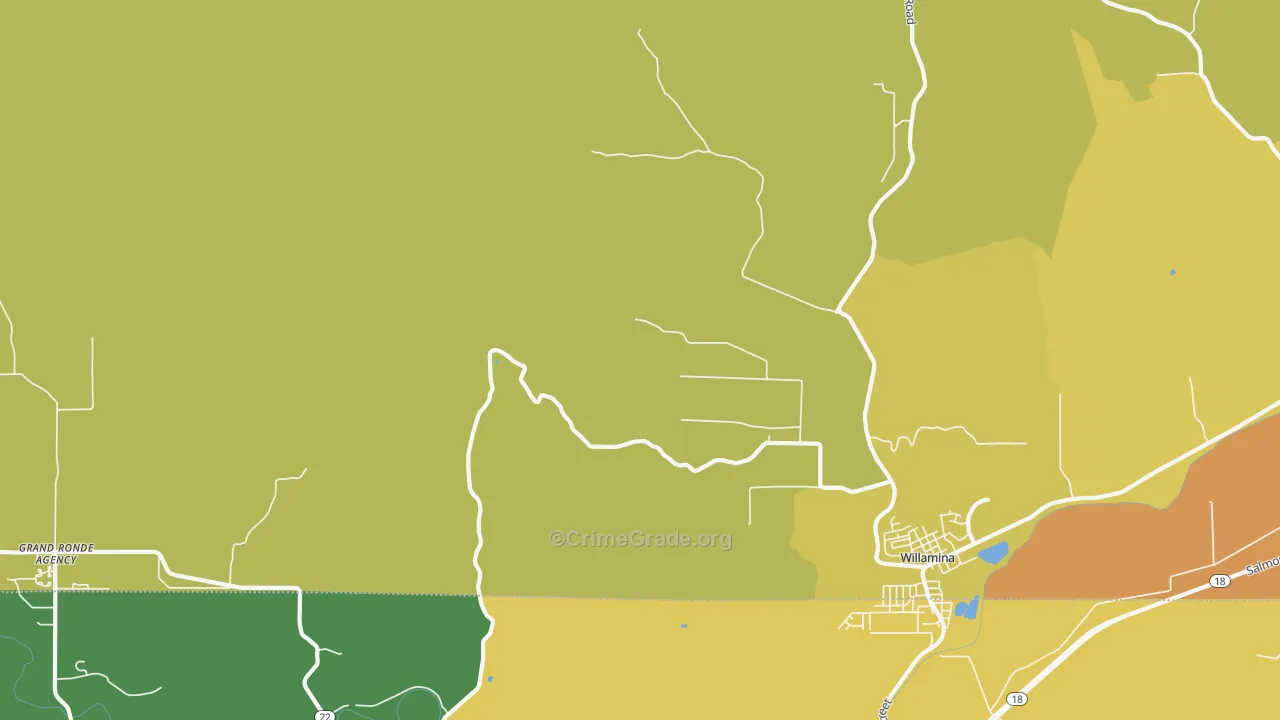Valley Junction, OR Map of Vandalism Rates