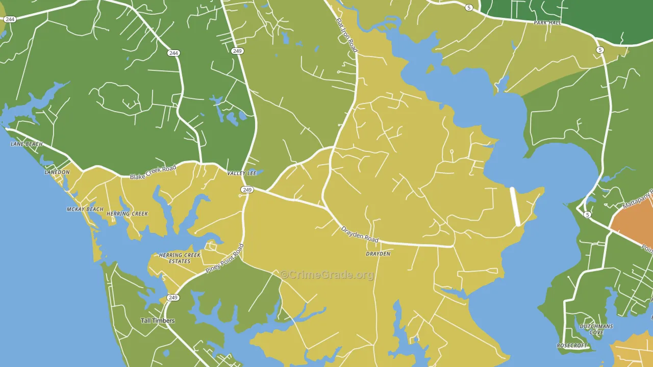 Valley Lee, MD Map of Vandalism Rates