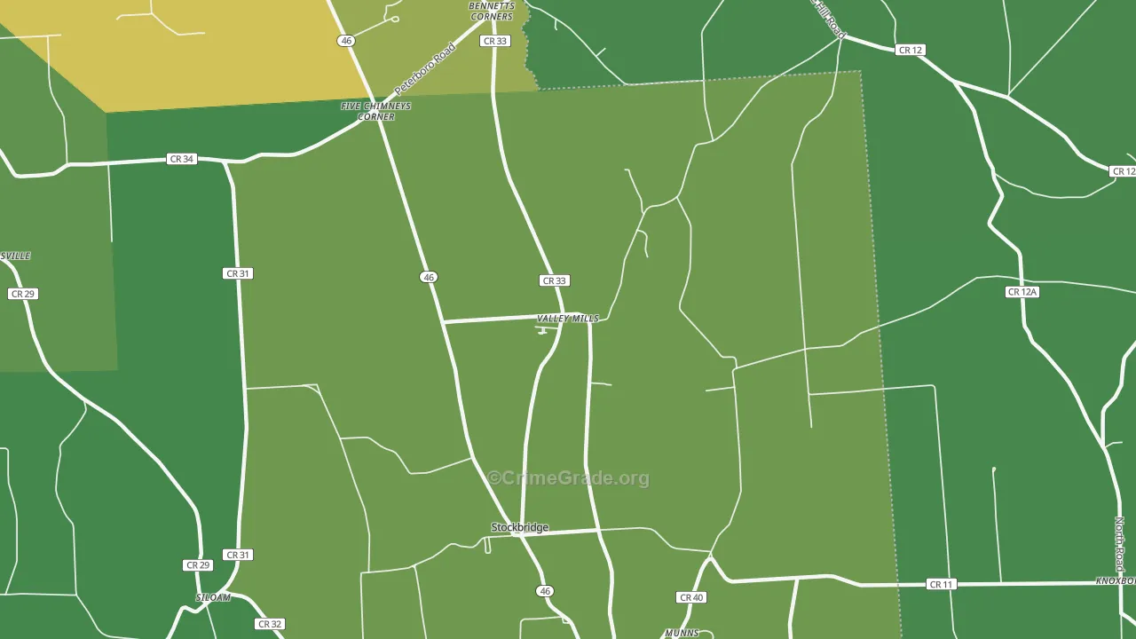 Valley Mills, NY Map of Vandalism Rates