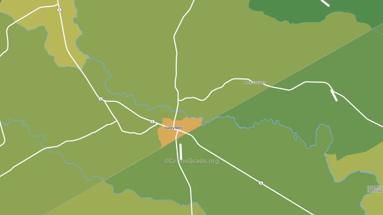Valley Mills, TX Map of Vandalism Rates