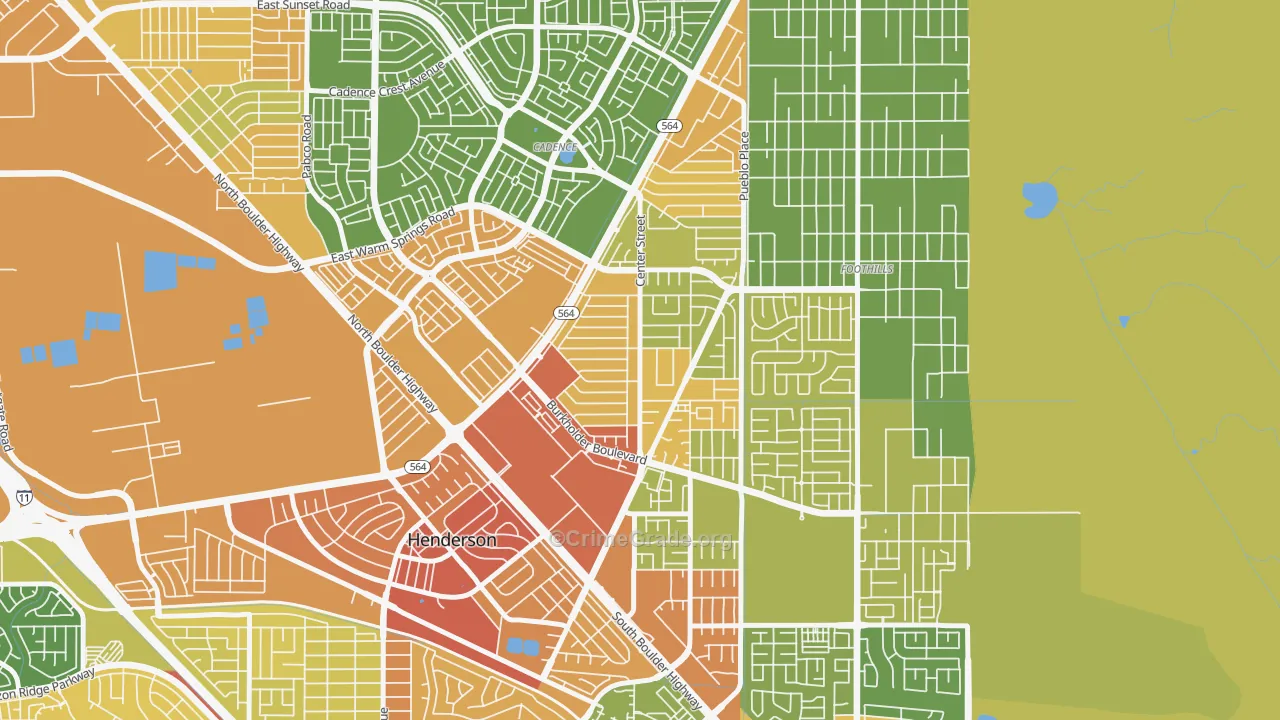 Valley View, Henderson, NV Map of Vandalism Rates