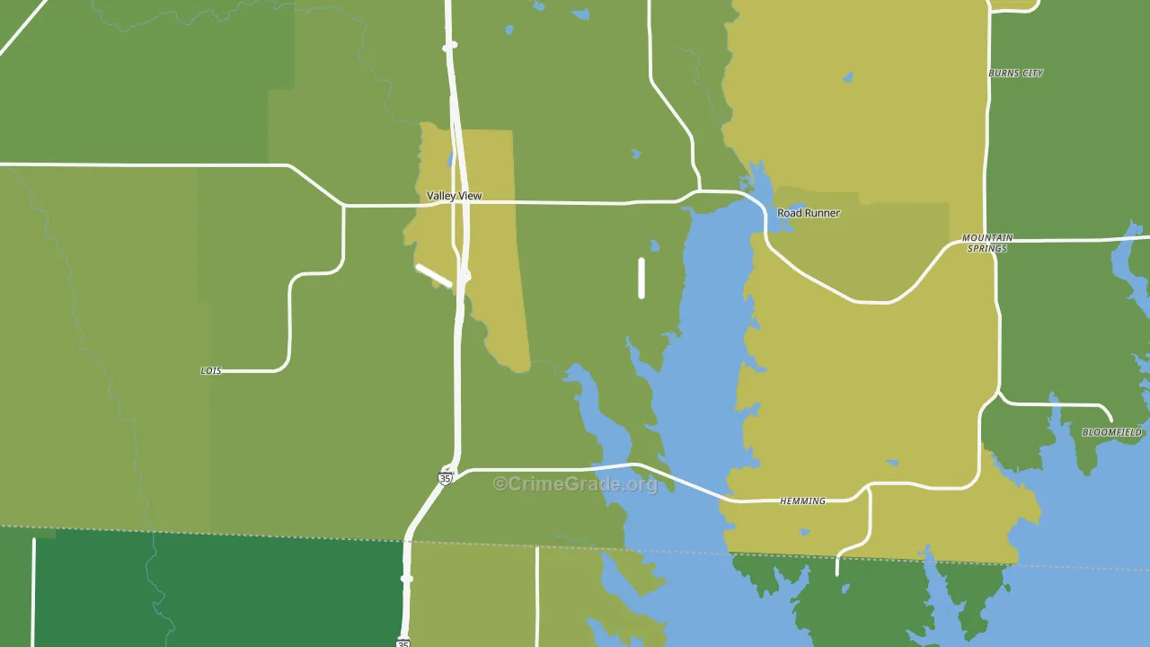 Valley View, TX Map of Vandalism Rates