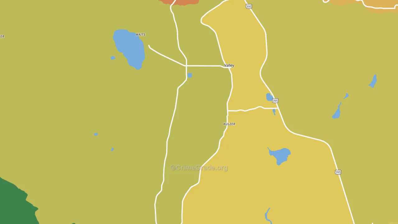 Valley, WA Map of Vandalism Rates