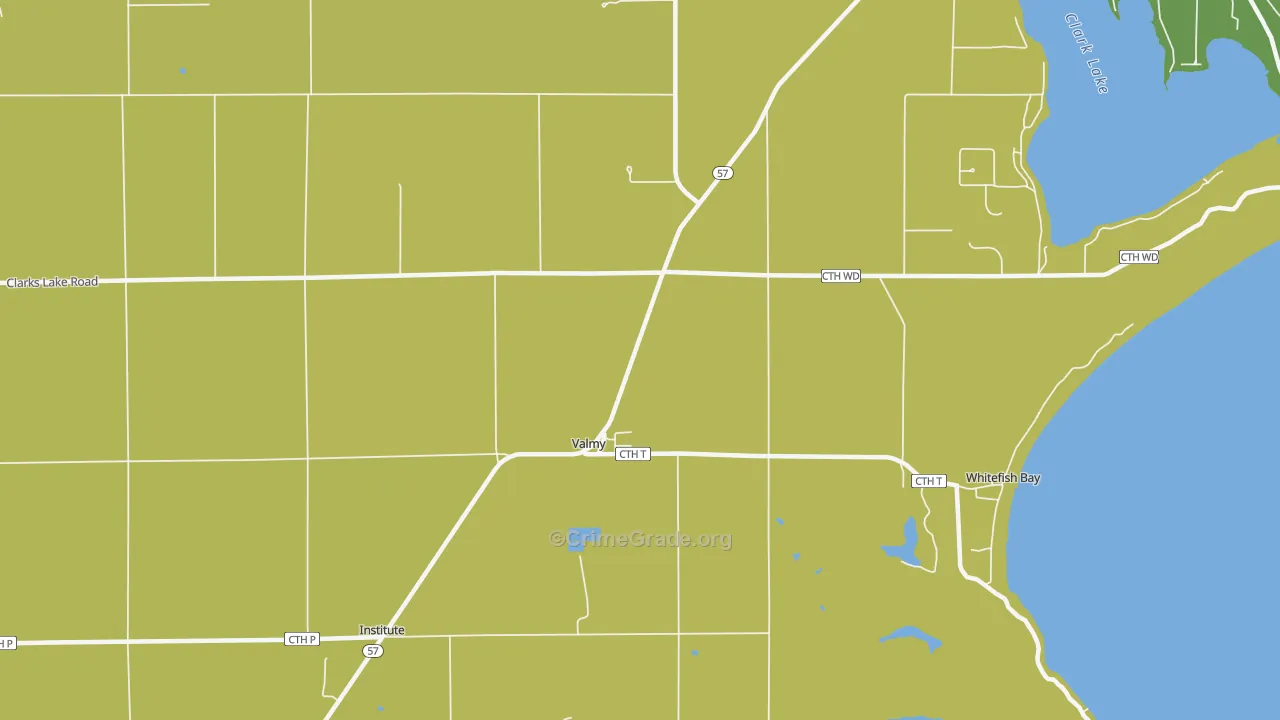 Valmy, WI Map of Vandalism Rates