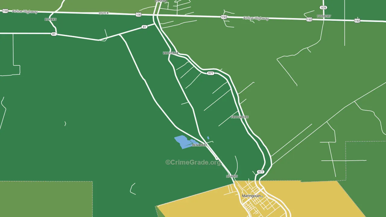 Valverda, LA Map of Vandalism Rates