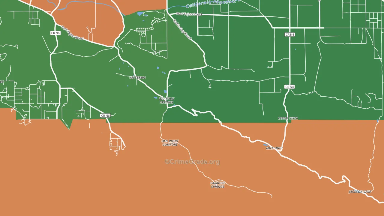 Valyermo, CA Map of Vandalism Rates
