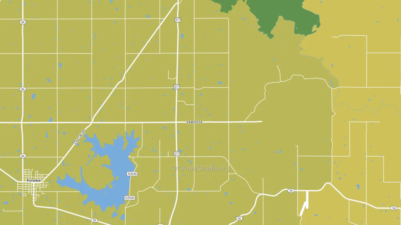 Vamoosa, OK Map of Vandalism Rates