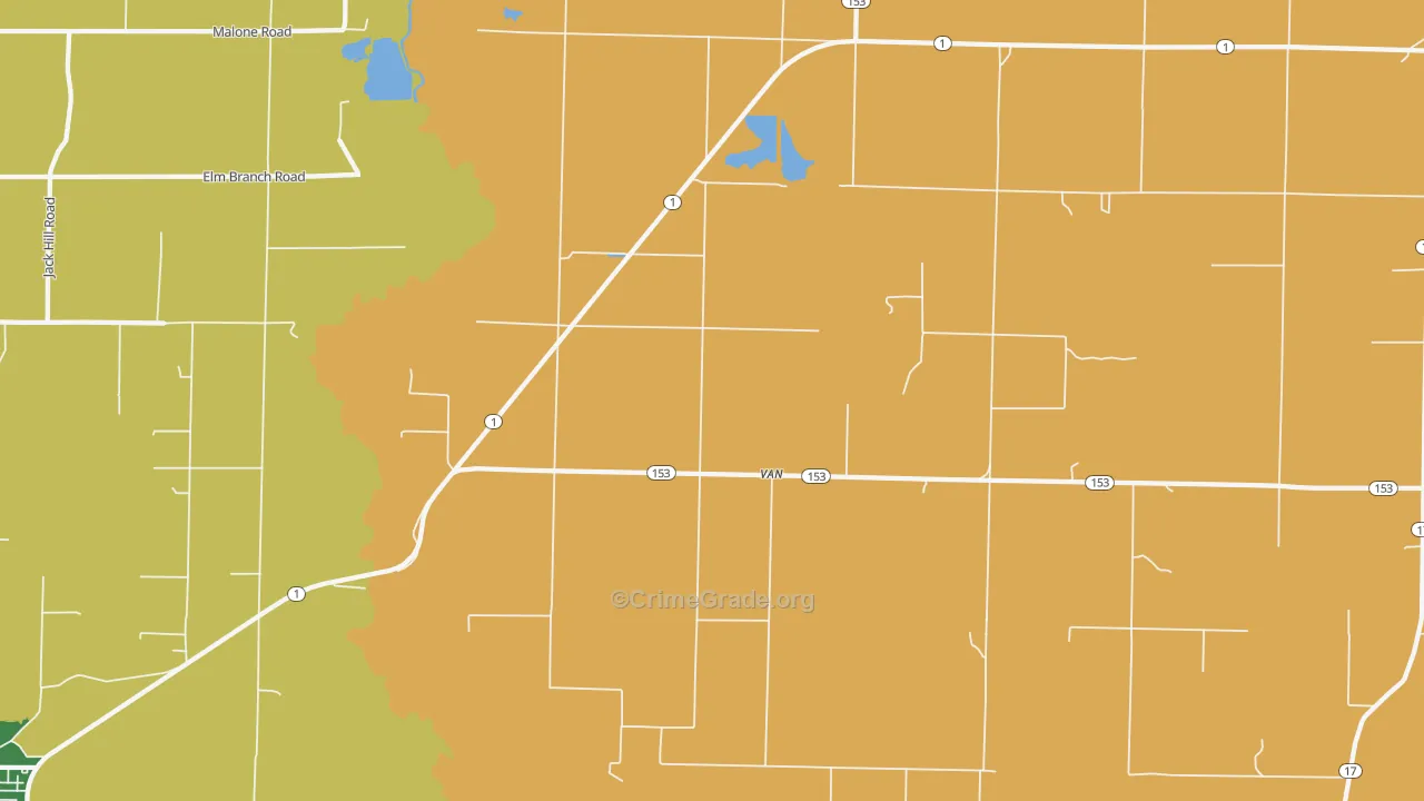 Van, AR Map of Vandalism Rates
