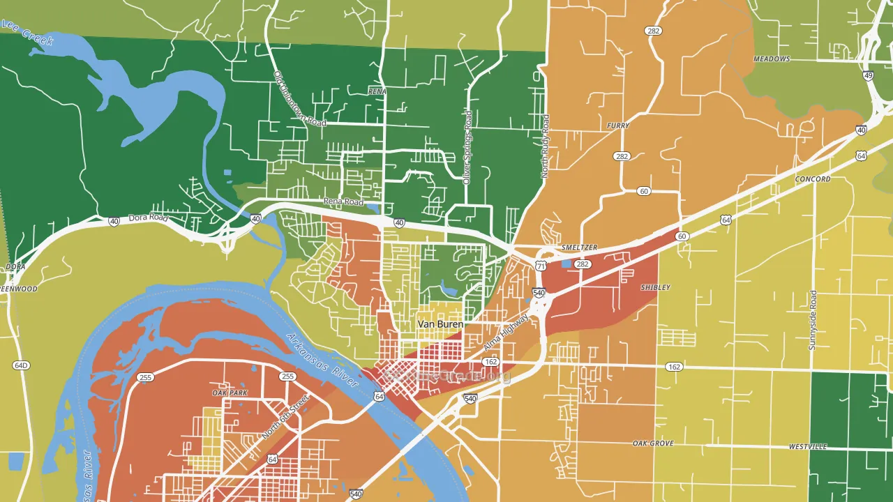 Van Buren, AR Map of Vandalism Rates