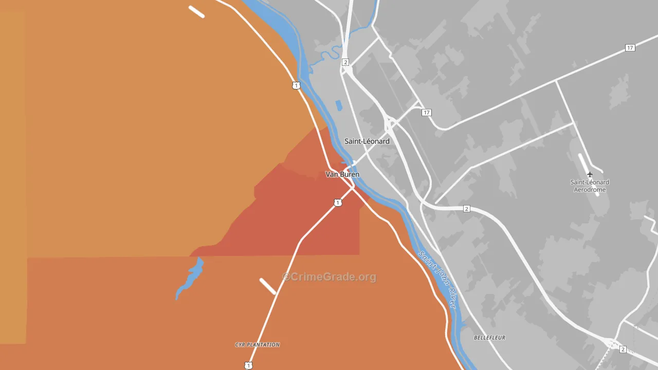 Van Buren, ME Map of Vandalism Rates