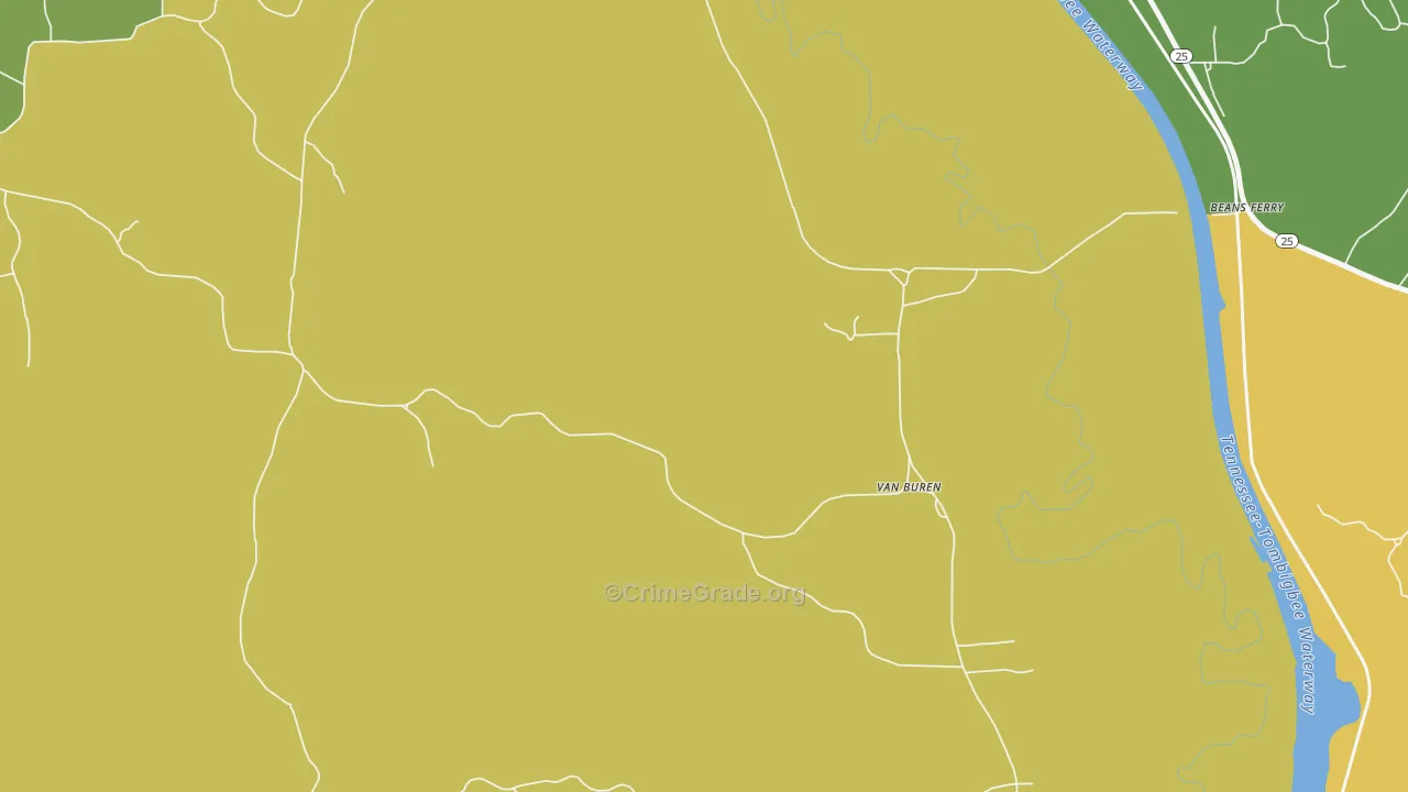 Van Buren, MS Map of Vandalism Rates