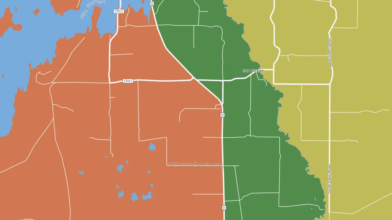 Van Buskirk, WI Map of Vandalism Rates