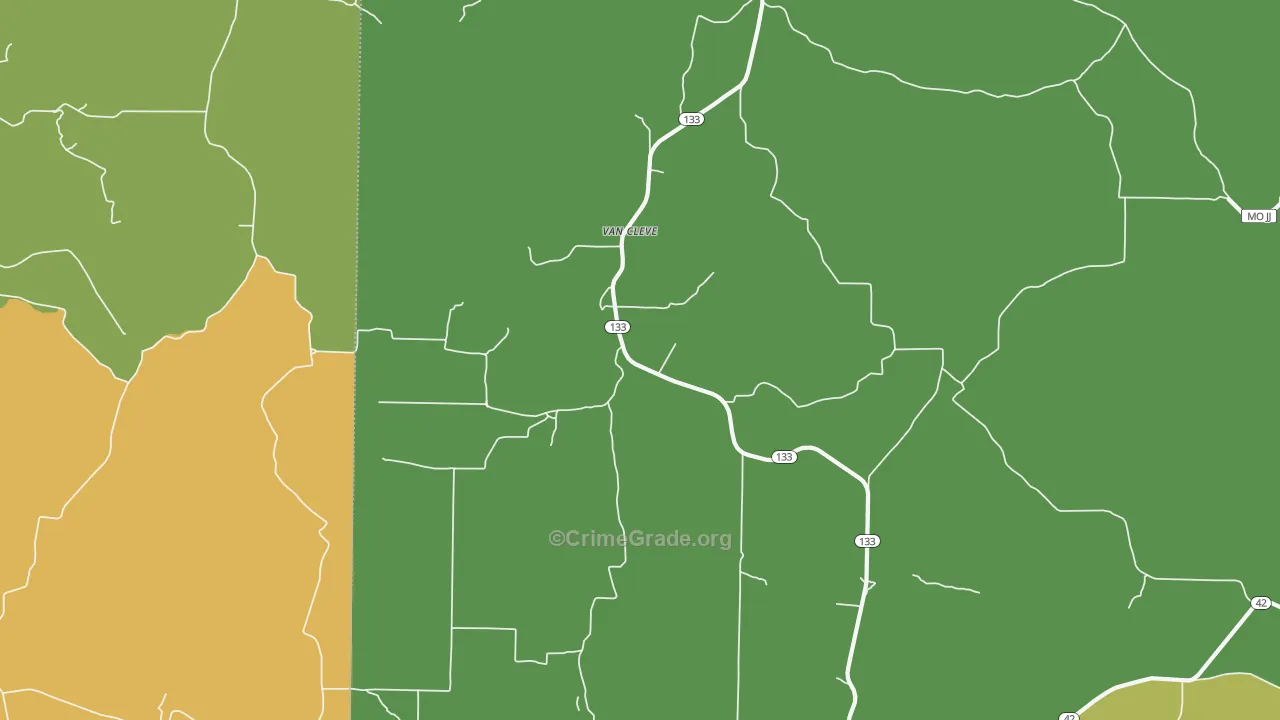 Van Cleve, MO Map of Vandalism Rates