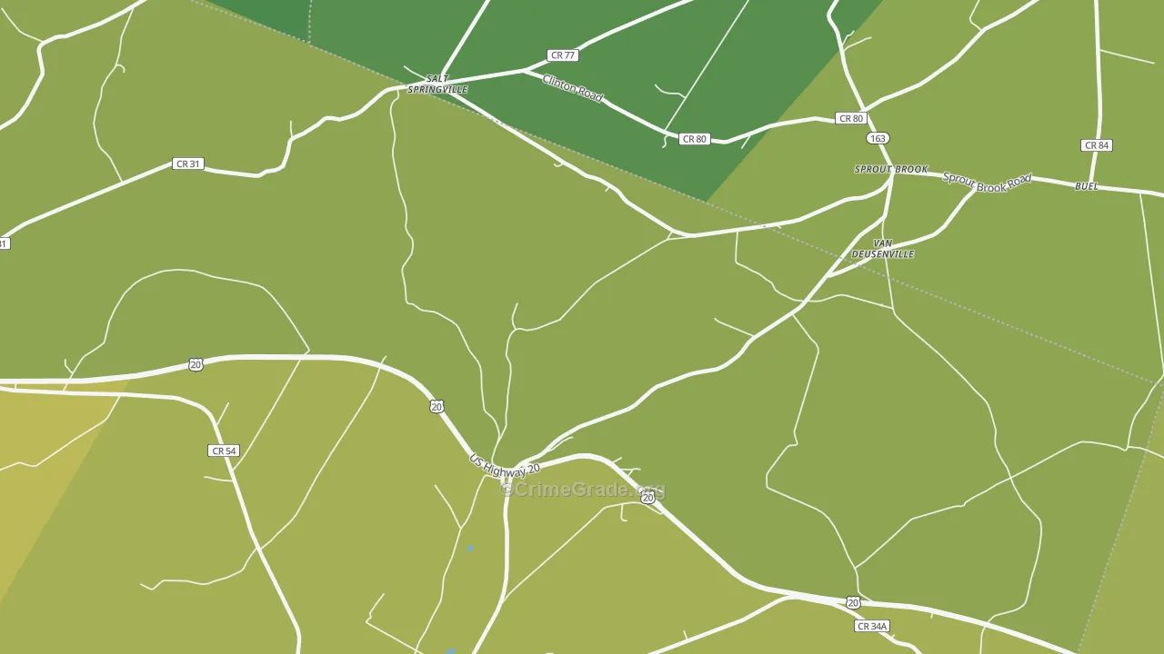 Van Deusenville, NY Map of Vandalism Rates