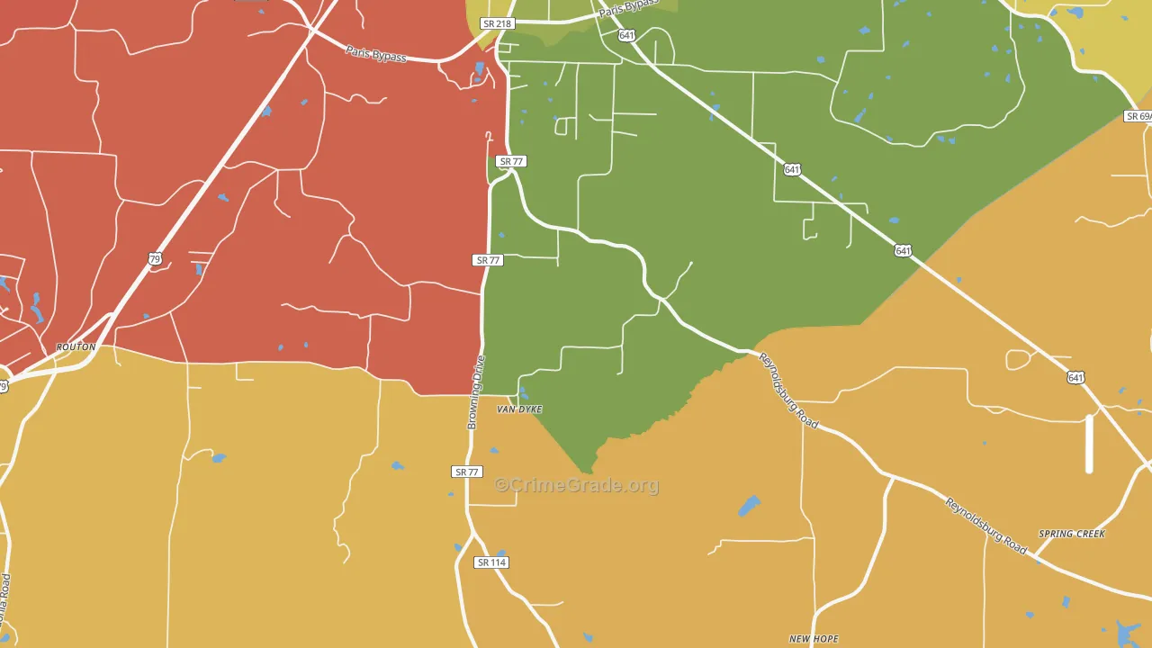 Van Dyke, TN Map of Vandalism Rates