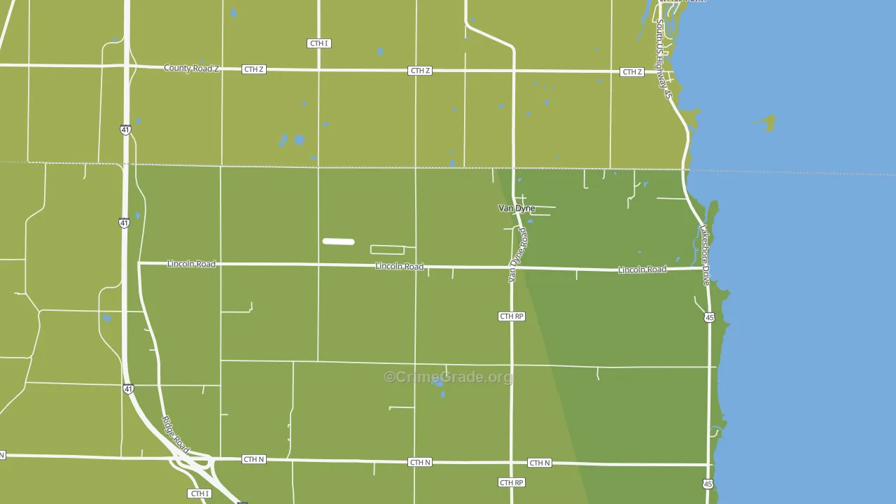 Van Dyne, WI Map of Vandalism Rates