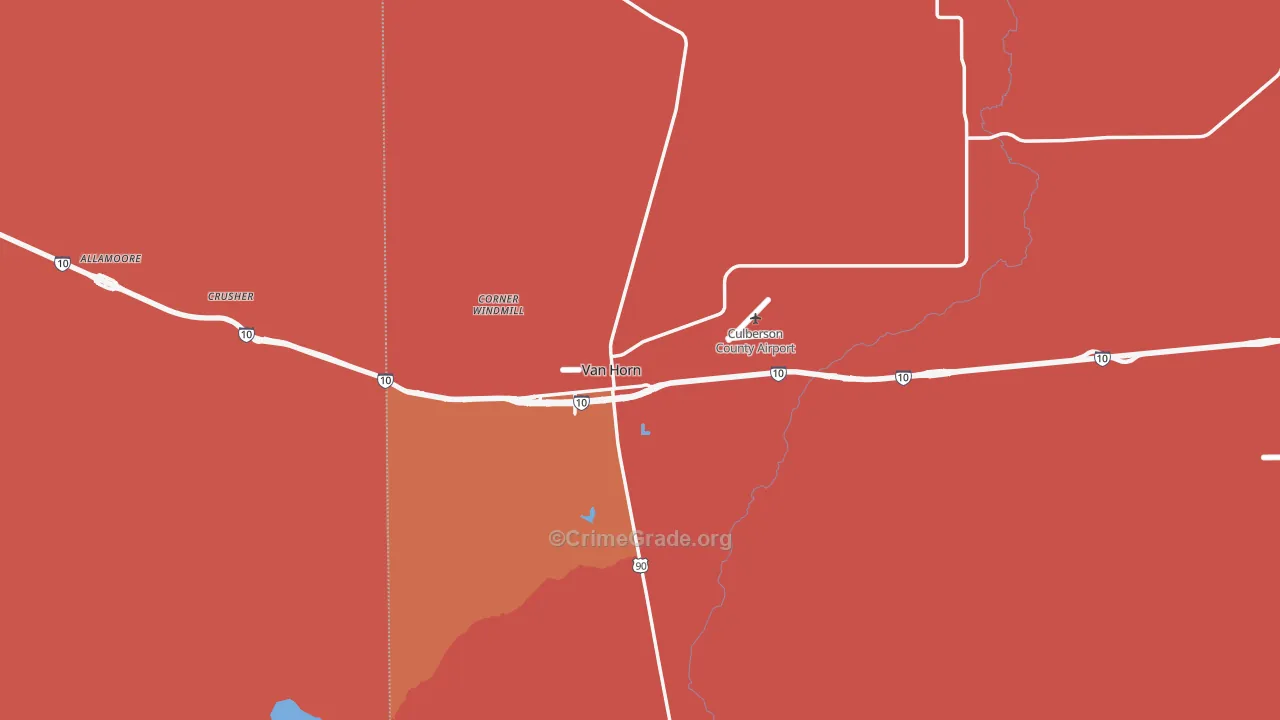 Van Horn, TX Map of Vandalism Rates
